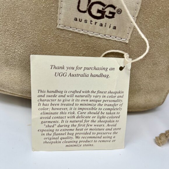 UGG Australia Suede Shearlling Mini Drawstring Backpack. - Picture 3 of 14